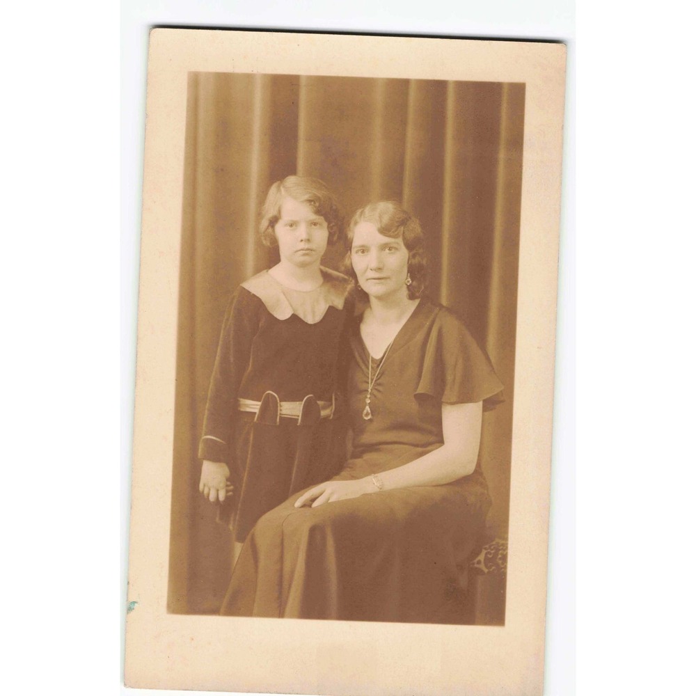 RPPC Mother Daughter Studio Portrait Dawn Studio Chicago IL c1910s Photo